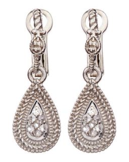 White Sapphire Pave Pear Earrings