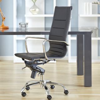 Eurostyle Owen Low Back Leatherette Office Chair with Arms 01280 Color Black