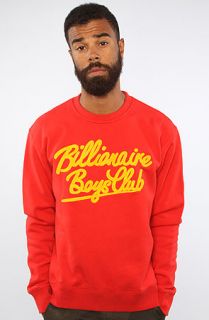 Billionaire Boys Club Sweater Script Crew in Red