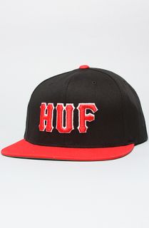 HUF The Classic Logo Starter Cap in Black Red