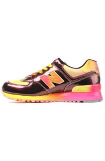 New Balance Sneaker 574 in Yellow Rainbow
