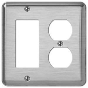 Creative Accents Steel 1 Decorator Wall Plate   Brushed Chrome 2BM128