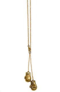 Monserat De Lucca Necklace Boxing Gloves in Brass