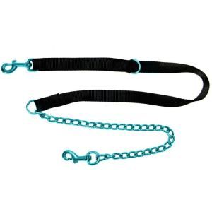 Platinum Pets 59 in. Hands Free Dog Leash with Black Nylon Handle in Teal NL59INTL