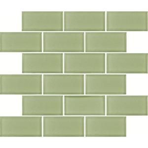 MS International Mint Green Subway 12 in. x 12 in. Glass Mesh Mounted Mosaic Tile GLSST MG8MM