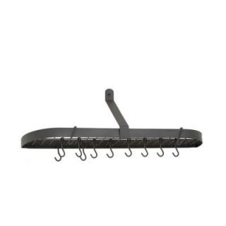 36 in. x 9 in. x 10.75 in. Graphite Wall Pot Rack with 12 Hooks 121GU