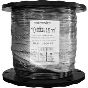 Cerrowire 2500 ft. 10 Gauge Solid THHN Wire   Black 112 1801M