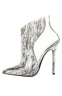 Jeffrey Campbell Shoe Llama Bootie in Scribble White