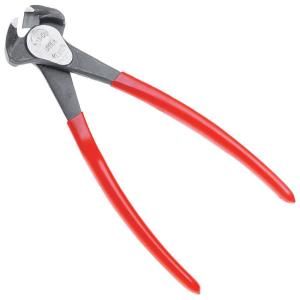 URREA 8 1/2 in. Long Rubber Grip End Cutting High Leverage Electricians Pliers 273GHL