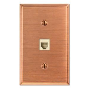 Creative Accents 1 Gang Phone Jack Wall Plate   Antique Copper 9AC107SPJ