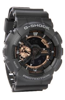 G Shock Watch GA 110 in Black & Rose Gold