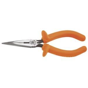 Klein Tools 6 in. Insulated Standard Long Nose Pliers   Side Cutting D203 6 INS