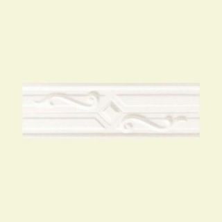 Daltile Polaris Gloss White 4 in. x 12 in. Decorative Geo Accent Wall Tile PL02412DECOA1P