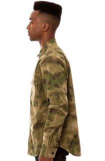 Crooks and Castles Shirt Voleur Military Buttondown in French Camo Green