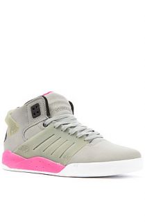 SUPRA The Skytop III Pop Pack Sneaker in Gray Waxed Suede with Magenta Accents