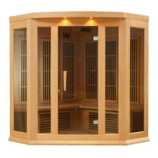 Better Life 3 Person Corner Carbon Infrared Sauna with 7 Year Warranty, Chromotherapy Lighting and Radio BL 356