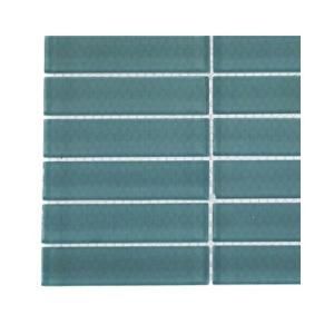 Splashback Tile Contempo Turquoise Polished Glass   6 in. x 6 in. x 8 mm Floor and Wall Tile Sample (1 sq. ft.) L6C11 GLASS TILE