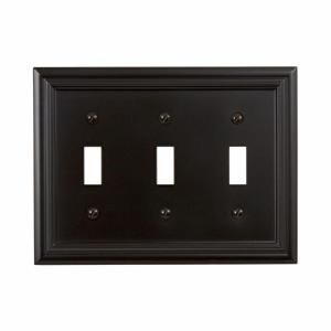 Amerelle Continental 3 Toggle Wall Plate   Oil Rubbed Bronze 94TTTORB