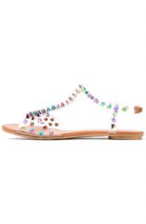 Jeffrey Campbell Sandal Puffer in Clear Rainbow