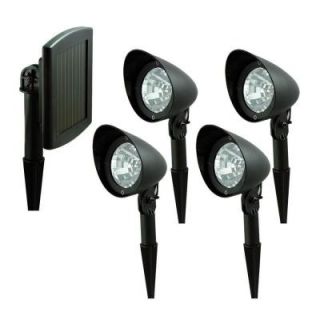 Nature Solar Outdoor Black LED Spotlight System (4 Pack) 21144