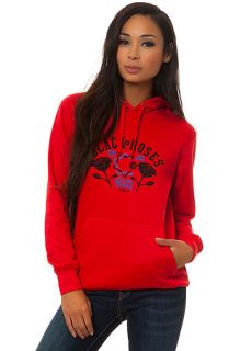 Crooks and Castles Sweatshirt The Black Roses Pullover Hodded in Burgundy