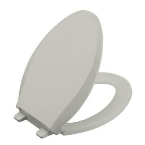KOHLER Grip Tight Cachet Q3 Elongated Closed front Toilet Seat in Ice Grey K 4636 95