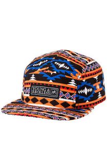 Young & Reckless Hat All Over Native Print 5 Panel Hat in Multi Orange