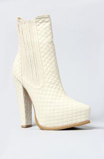 Jeffrey Campbell Boots Leather Quilted in White –