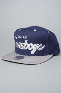 Mitchell & Ness The Dallas Cowboys Script 2Tone Snapback Cap in Silver Blue