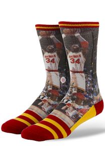 Stance Socks NBA Legends Hakeem Olajuwon in Red & Yellow