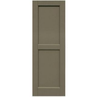 Winworks Wood Composite 15 in. x 44 in. Contemporary Flat Panel Shutters Pair #660 Weathered Shingle 61544660