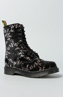 Dr. Martens The Avery 10Eye Boot in Cherry Black Velvet Blossom