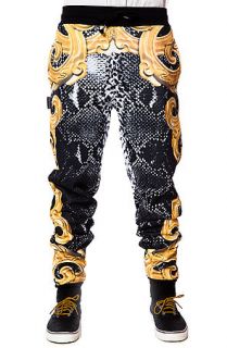 LATHC Pants Ornate Snake Sweatpants Joggers in Black