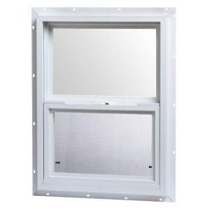 TAFCO WINDOWS Single Hung Vinyl Windows, 18 in. x 24 in., White, with Single Glass and Screen VSH1824OP