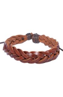 Select Mens Jewelry Mens Buck Brown Braided Leather Bracelet