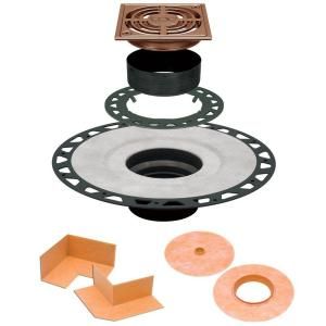 KERDI DRAIN ABS Drain Kit with 4 in. Brushed Copper Bronze Anodized Aluminum Grate KD2/ABS/AKGB