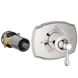 GROHE Authentic 1 Handle GrohFlex Universal Rough In Box High Flow Custom Thermostatic Kit in Polished Nickel 19839BE0