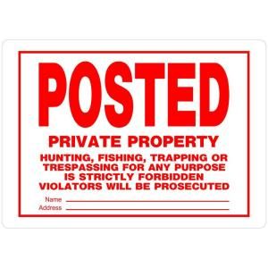 The Hillman Group 10 in. x 14 in. Aluminum Posted No Trespassing Sign 840159
