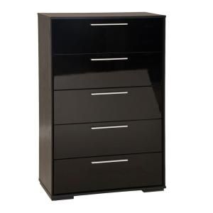 South Shore Furniture Mikka 5 Drawer Dresser in Black Oak 3541035