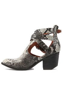 Jeffrey Campbel Bootie Everwell in Black and Grey Snake