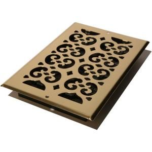 Decor Grates 6 in. x 10 in. Bright Brass Plated Steel Scroll Wall and Ceiling Register SP610W