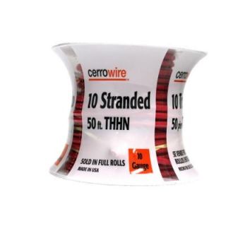Cerrowire 50 ft. 10/1 Stranded THHN Wire   Red 112 3803BR