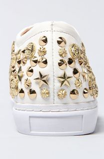 Jeffrey Campbell Sneakers Gold Spikes in White