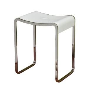 15 in. Resin Bath Stool in White ISS195