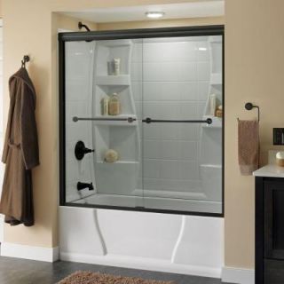 Delta Panache 59 3/8 in. x 56 1/2 in. Sliding Bypass Tub/Shower Door in Oil Rubbed Bronze with Frameless Clear Glass 158733
