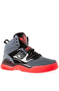 adidas Sneaker Hackmore Sneaker in Black, Light Scarlet, & Dark Onyx Black