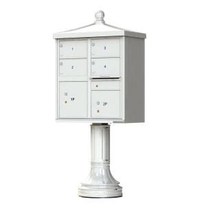 Florence 1570 Series 4 Large Mailboxes, 1 Outgoing, 2 Parcel Lockers, Vital Cluster Mailbox with Vogue Traditional Accessories 1570 4T5V2AF