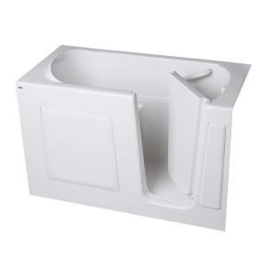 American Standard Gelcoat 4.25 ft. Walk In Whirlpool and Air Bath Tub with Right Hand Quick Drain and Extension Kit in White 3151.403.CRW PC