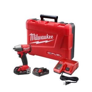 Milwaukee M18 Fuel 18 Volt Brushless Lithium Ion 3/8 in. Impact Wrench Compact Battery Kit 2654 22CT