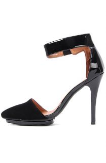 Jeffrey Campbell Shoe Patent and Suede Solitaire in Black